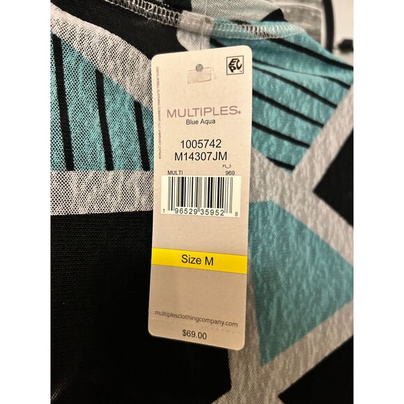 MULTIPLES Women's 3 Quarters Sleeve Collar Open Drapery Front Cardigan Sz Med - Picture 3 of 5